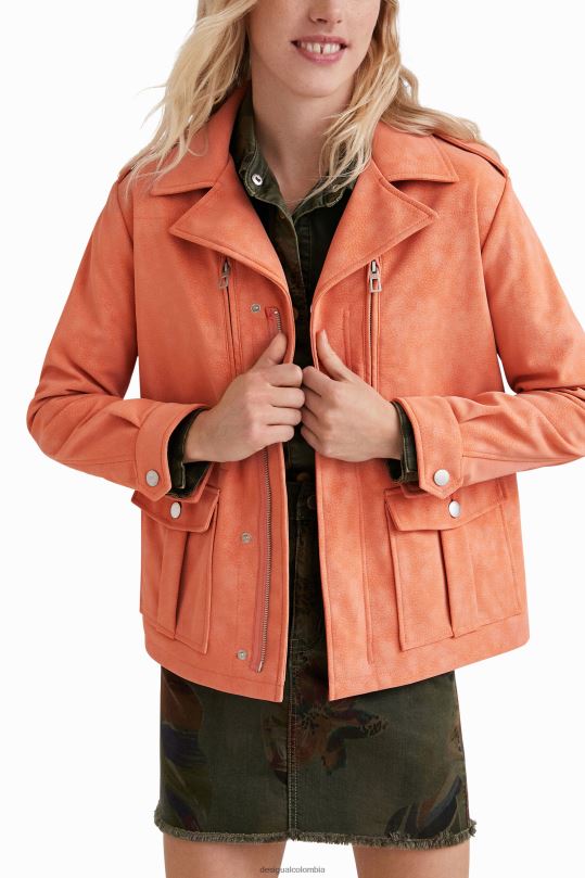 ropa 4802L1062 mujer Desigual chaqueta recta con múltiples bolsillos - Desigual Colombia Medellín