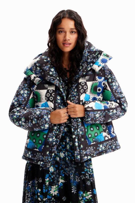 ropa 4802L149 mujer Desigual chaqueta acolchada con patchwork - Desigual shop