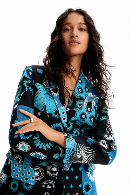 Desigual Colombia pagina oficial - ropa 4802L150 mujer Desigual blazer con patchwork de jacquard