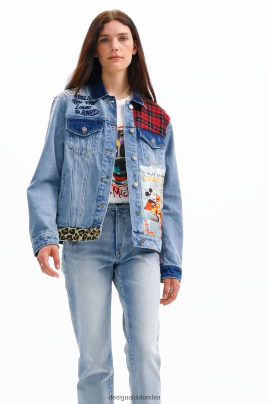 Desigual Colombia - ropa 4802L159 mujer Desigual chamarra estilo camionero de mezclilla de mickey mouse