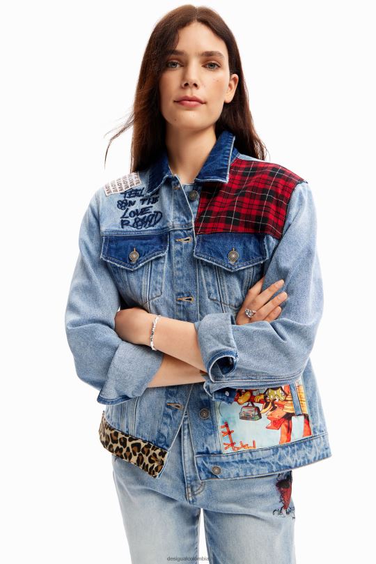 Desigual Colombia - ropa 4802L159 mujer Desigual chamarra estilo camionero de mezclilla de mickey mouse