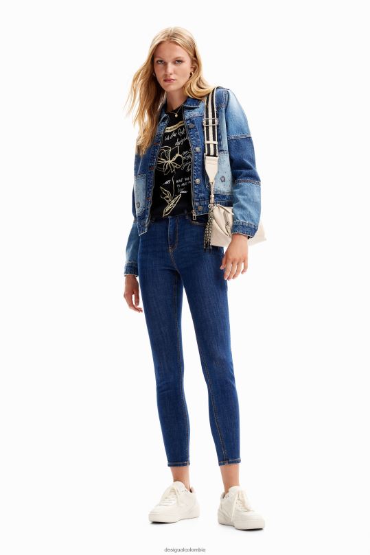 ropa 4802L240 mujer Desigual chaqueta estilo camionero de mezclilla con patchwork - Desigual sales online