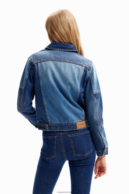 ropa 4802L240 mujer Desigual chaqueta estilo camionero de mezclilla con patchwork - Desigual sales online
