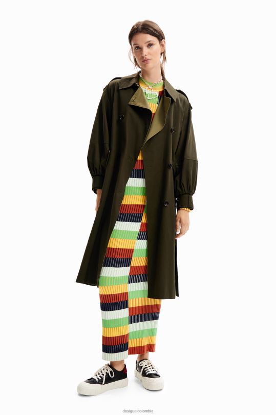 ropa 4802L251 mujer Desigual gabardina oversize con cinturón - Desigual shop