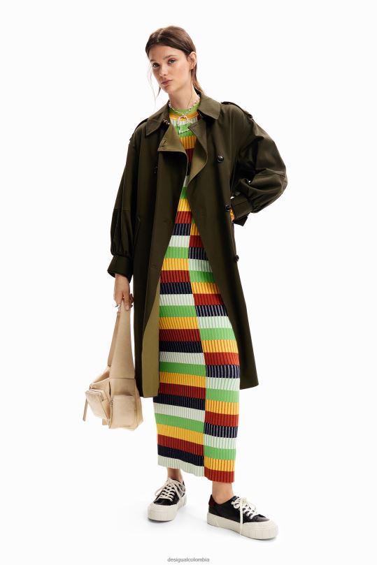 ropa 4802L251 mujer Desigual gabardina oversize con cinturón - Desigual shop
