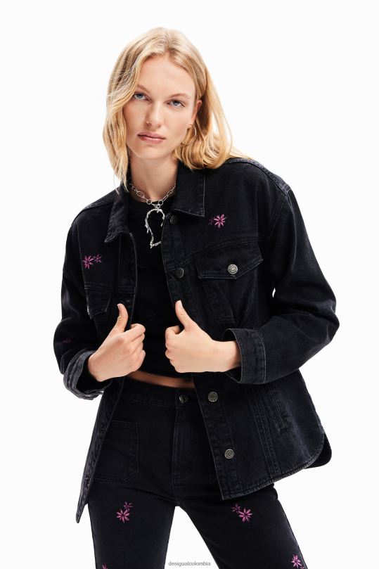 Desigual Colombia bolsos - ropa 4802L278 mujer Desigual chaqueta estilo camionero de mezclilla floral