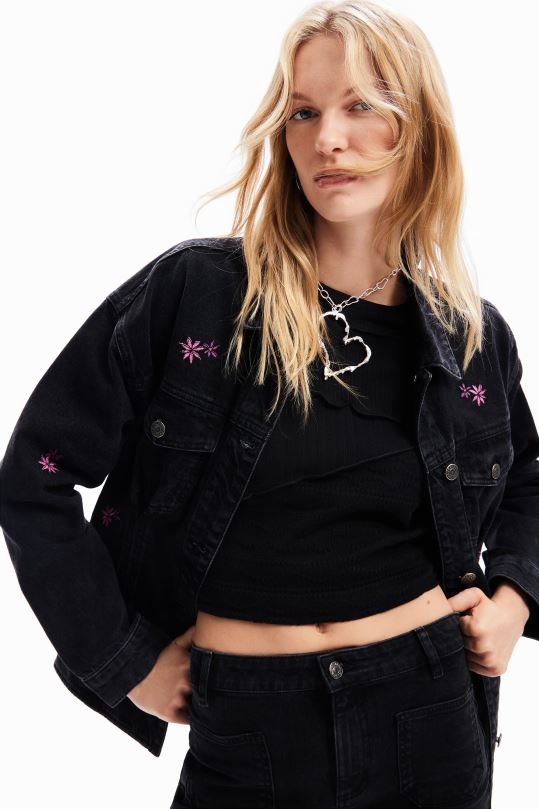 Desigual Colombia bolsos - ropa 4802L278 mujer Desigual chaqueta estilo camionero de mezclilla floral