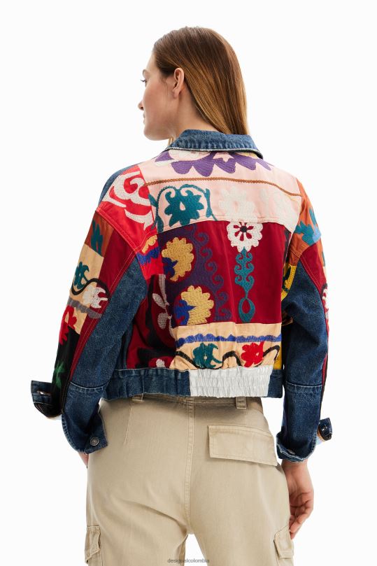 Desigual zapatos Colombia - ropa 4802L289 mujer Desigual chaqueta estilo camionero de mezclilla étnica