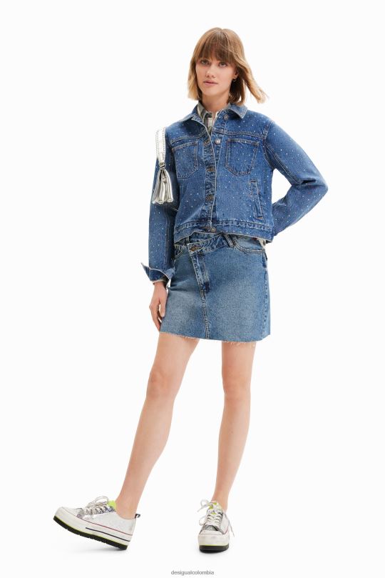 ropa 4802L339 mujer Desigual chaqueta estilo camionero de mezclilla con tachuelas - Desigual sales online
