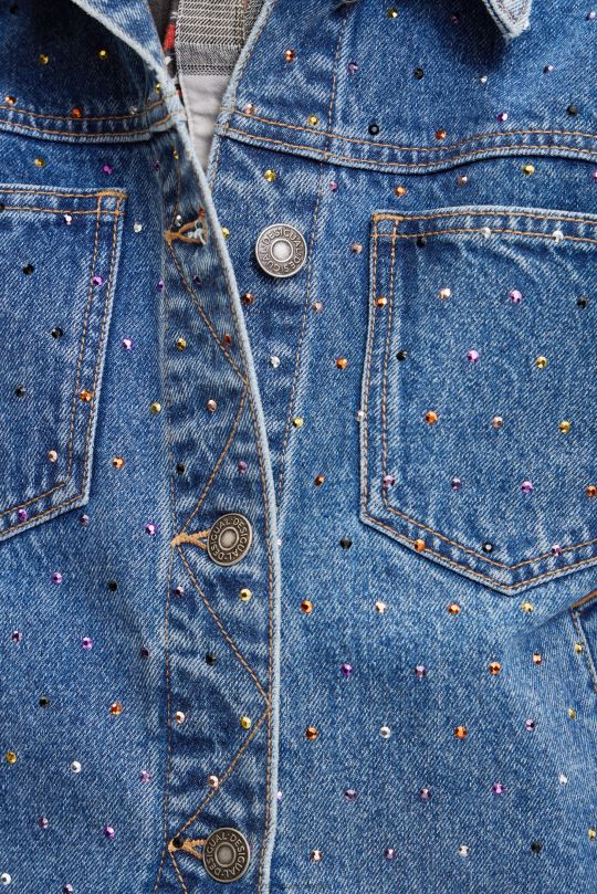 ropa 4802L339 mujer Desigual chaqueta estilo camionero de mezclilla con tachuelas - Desigual sales online