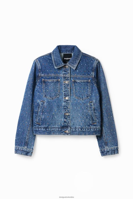 ropa 4802L339 mujer Desigual chaqueta estilo camionero de mezclilla con tachuelas - Desigual sales online