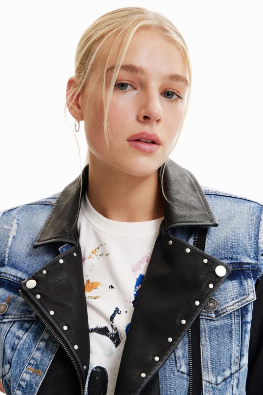 ropa 4802L371 mujer Desigual chaqueta vaquera híbrida de mickey mouse - Desigual Colombia Medellín