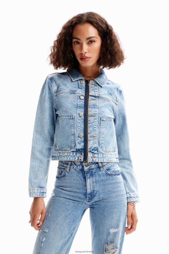 Desigual Colombia - ropa 4802L427 mujer Desigual chaqueta estilo camionero de mezclilla con ojos