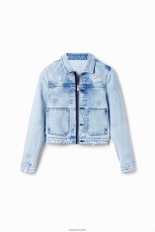 Desigual Colombia - ropa 4802L427 mujer Desigual chaqueta estilo camionero de mezclilla con ojos