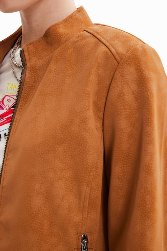 ropa 4802L529 mujer Desigual chaqueta motera con efecto de gamuza - Desigual sale damen