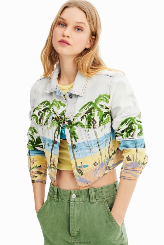 Desigual Colombia - ropa 4802L630 mujer Desigual chaqueta vaquera corta tropical