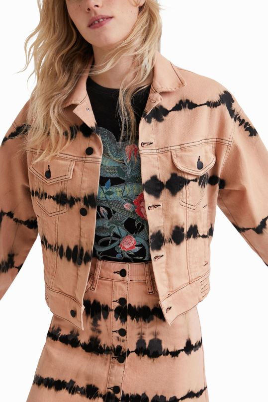 ropa 4802L686 mujer Desigual chaqueta vaquera con efecto tie-dye - Desigual sale damen