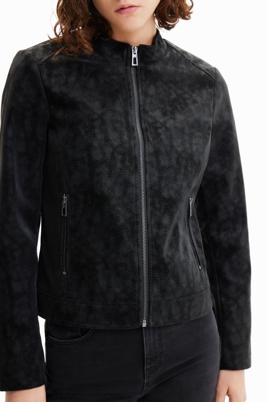 ropa 4802L715 mujer Desigual chaqueta motera con efecto de gamuza - Desigual sales online