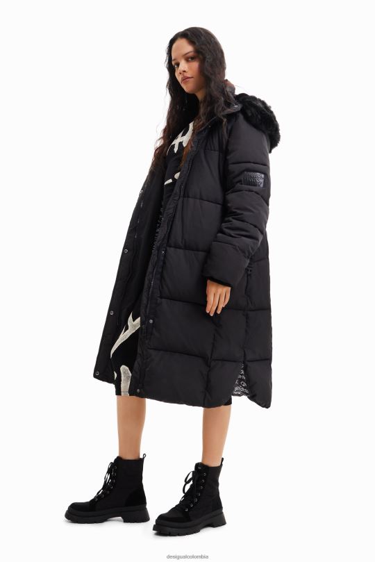 Desigual Colombia - ropa 4802L743 mujer Desigual abrigo largo acolchado con cinturón