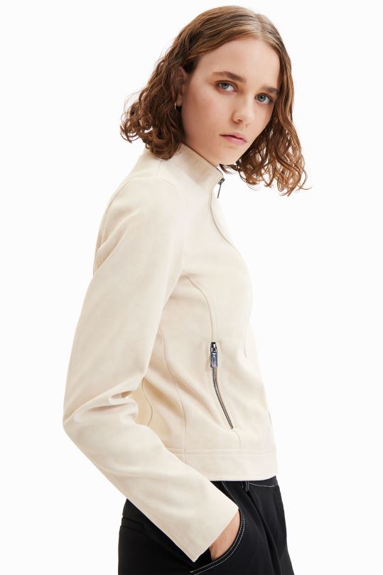 ropa 4802L793 mujer Desigual chaqueta motera con efecto de gamuza - Desigual sale damen