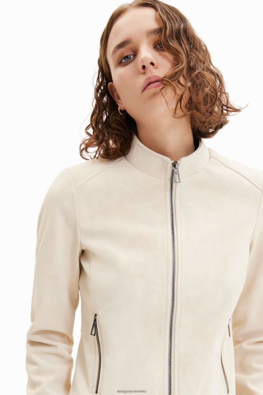 ropa 4802L793 mujer Desigual chaqueta motera con efecto de gamuza - Desigual sale damen