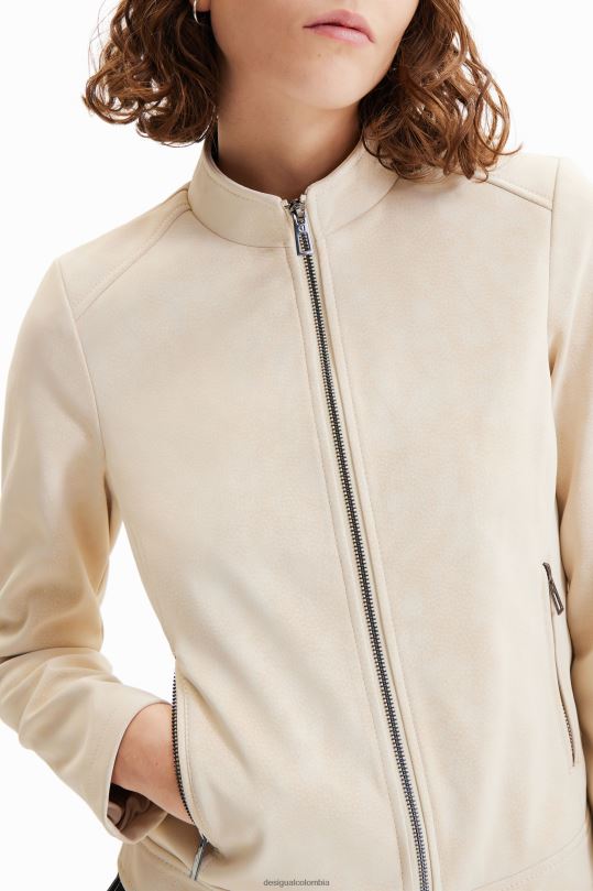 ropa 4802L793 mujer Desigual chaqueta motera con efecto de gamuza - Desigual sale damen