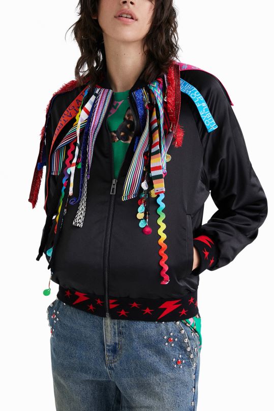 ropa 4802L819 mujer Desigual chaqueta bomber con cinta de johnson hartig - Desigual Colombia Medellín