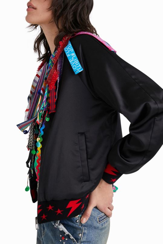 ropa 4802L819 mujer Desigual chaqueta bomber con cinta de johnson hartig - Desigual Colombia Medellín
