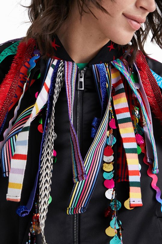 ropa 4802L819 mujer Desigual chaqueta bomber con cinta de johnson hartig - Desigual Colombia Medellín