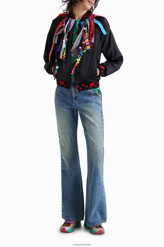 ropa 4802L819 mujer Desigual chaqueta bomber con cinta de johnson hartig - Desigual Colombia Medellín
