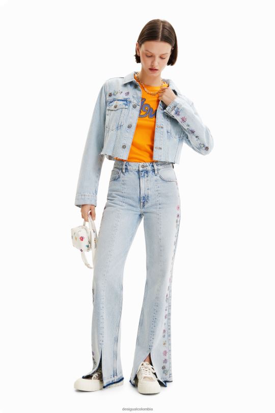 Desigual Colombia pagina oficial - ropa 4802L835 mujer Desigual chaqueta vaquera corta con flores