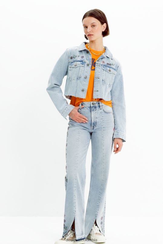 Desigual Colombia pagina oficial - ropa 4802L835 mujer Desigual chaqueta vaquera corta con flores