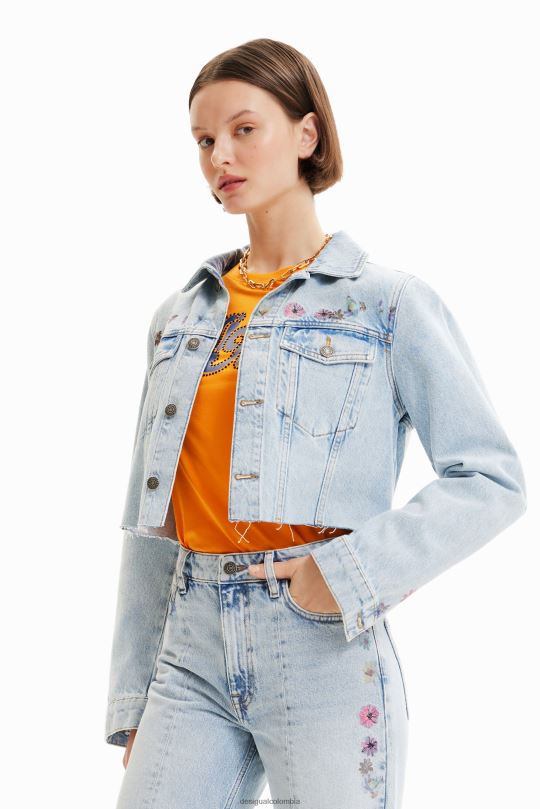 Desigual Colombia pagina oficial - ropa 4802L835 mujer Desigual chaqueta vaquera corta con flores