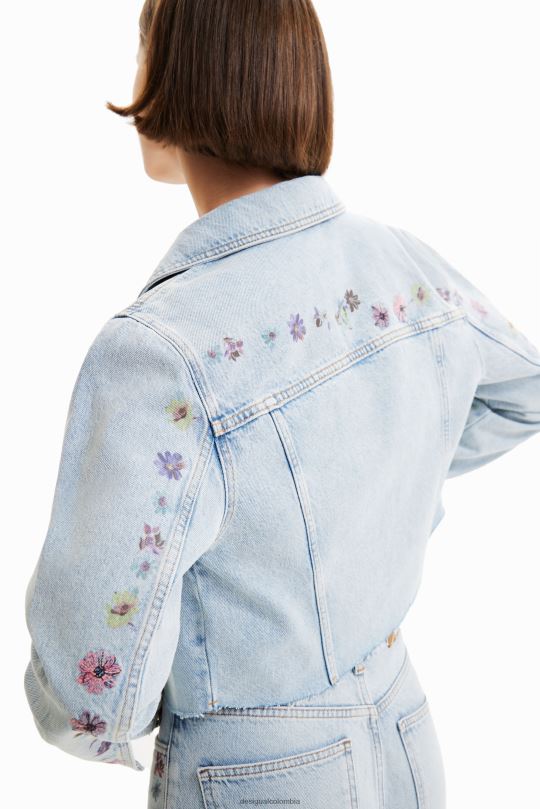 Desigual Colombia pagina oficial - ropa 4802L835 mujer Desigual chaqueta vaquera corta con flores