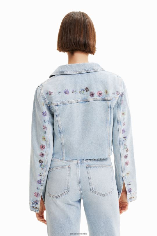 Desigual Colombia pagina oficial - ropa 4802L835 mujer Desigual chaqueta vaquera corta con flores