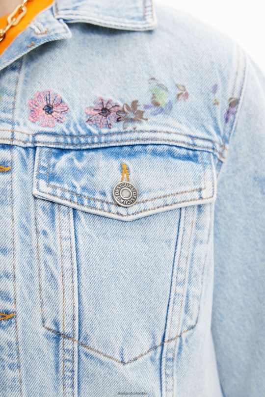 Desigual Colombia pagina oficial - ropa 4802L835 mujer Desigual chaqueta vaquera corta con flores