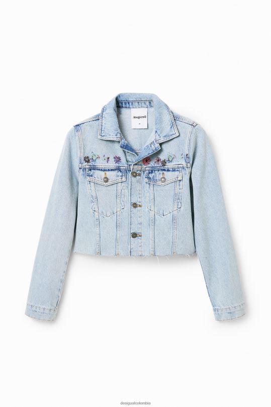 Desigual Colombia pagina oficial - ropa 4802L835 mujer Desigual chaqueta vaquera corta con flores