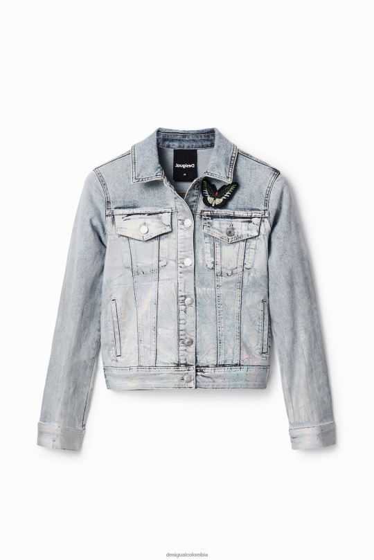 Desigual Colombia bolsos - ropa 4802L865 mujer Desigual chaqueta estilo camionero de mezclilla metalizada