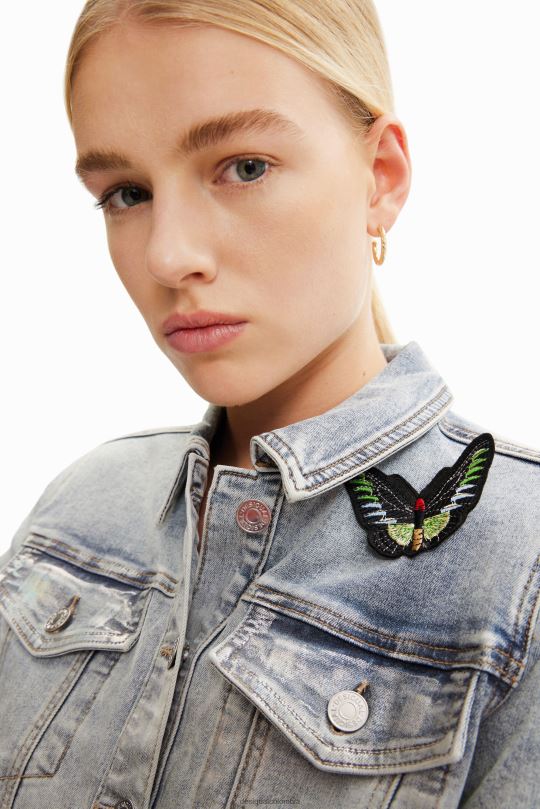Desigual Colombia bolsos - ropa 4802L865 mujer Desigual chaqueta estilo camionero de mezclilla metalizada