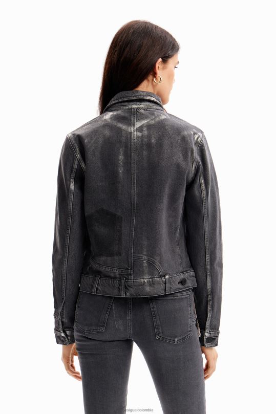 Desigual zapatos Colombia - ropa 4802L897 mujer Desigual chaqueta estilo camionero de mezclilla metalizada