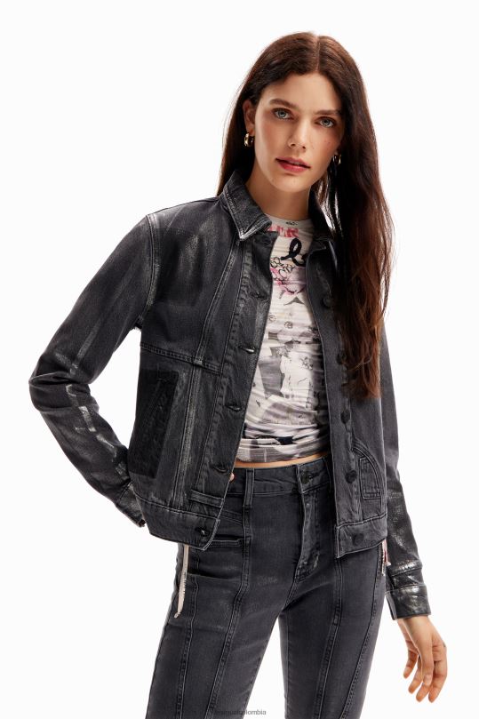 Desigual zapatos Colombia - ropa 4802L897 mujer Desigual chaqueta estilo camionero de mezclilla metalizada