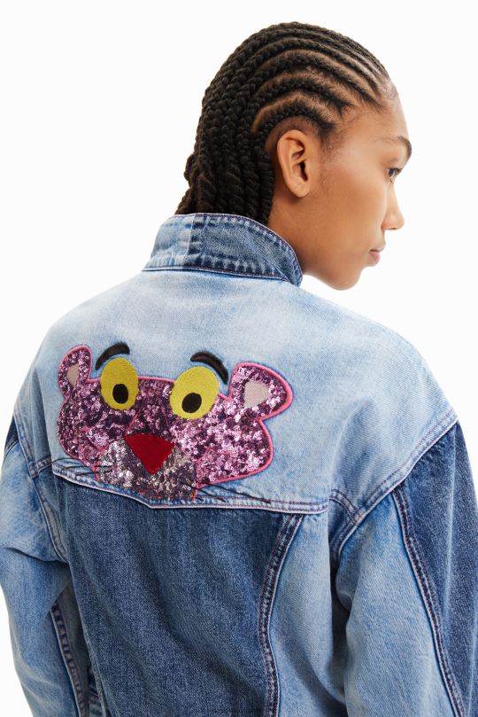 blusas Desigual bogota - ropa 4802L902 mujer Desigual chaqueta vaquera oversize de pantera rosa