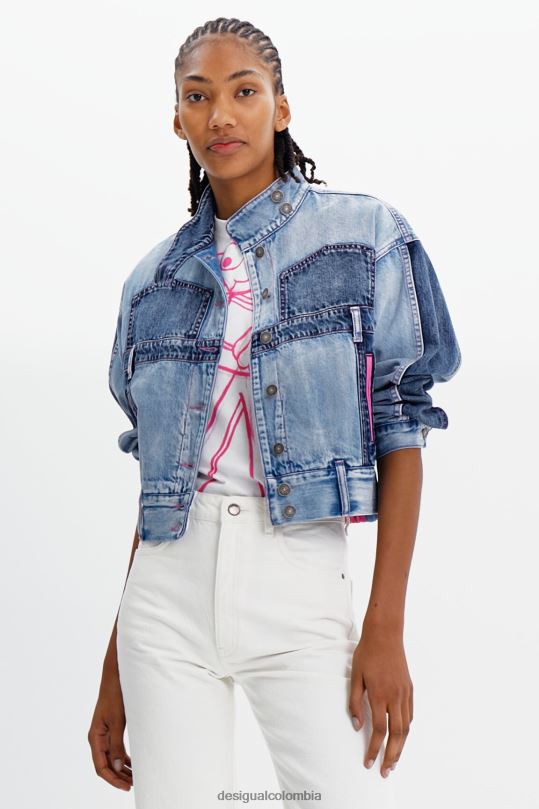 blusas Desigual bogota - ropa 4802L902 mujer Desigual chaqueta vaquera oversize de pantera rosa
