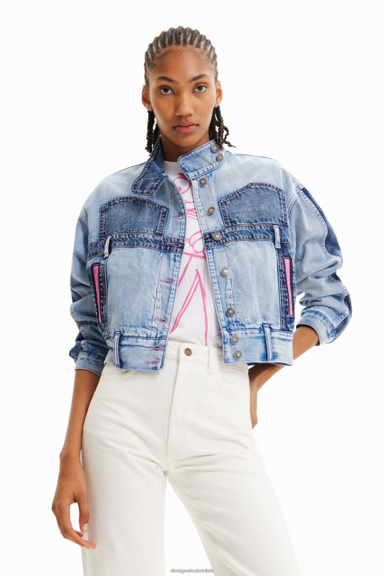 blusas Desigual bogota - ropa 4802L902 mujer Desigual chaqueta vaquera oversize de pantera rosa