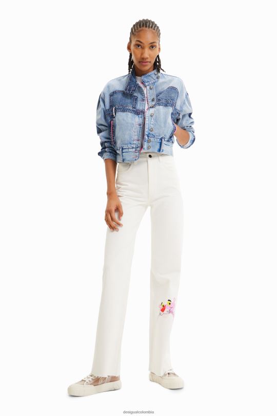blusas Desigual bogota - ropa 4802L902 mujer Desigual chaqueta vaquera oversize de pantera rosa