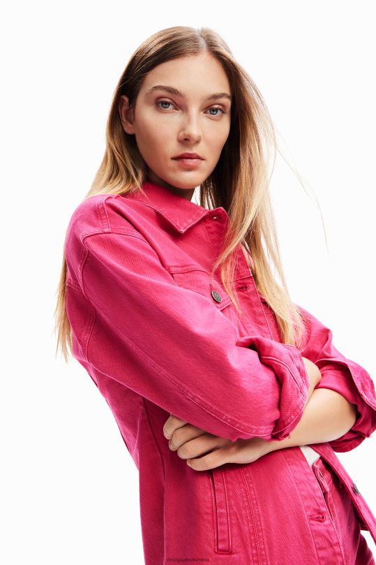 ropa 4802L90 mujer Desigual chaqueta estilo camionero de mezclilla plisada - Desigual Colombia rebajas