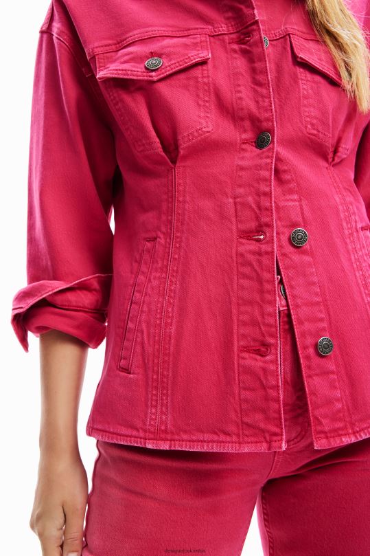 ropa 4802L90 mujer Desigual chaqueta estilo camionero de mezclilla plisada - Desigual Colombia rebajas
