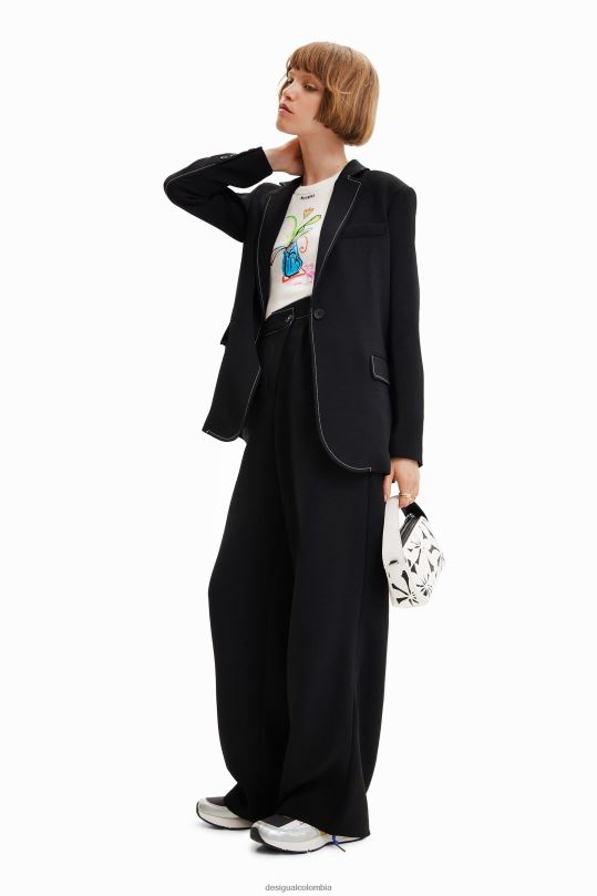 ropa 4802L913 mujer Desigual blazer largo con costuras - Desigual Colombia rebajas