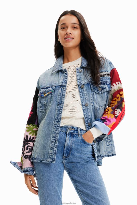 ropa 4802L928 mujer Desigual sobrecamisa estilo trucker de mezclilla bordada - Desigual Colombia Medellín