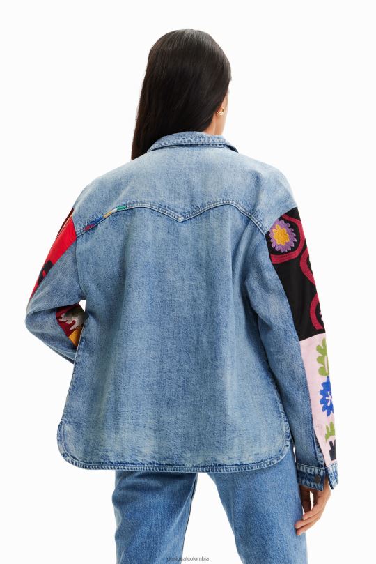ropa 4802L928 mujer Desigual sobrecamisa estilo trucker de mezclilla bordada - Desigual Colombia Medellín